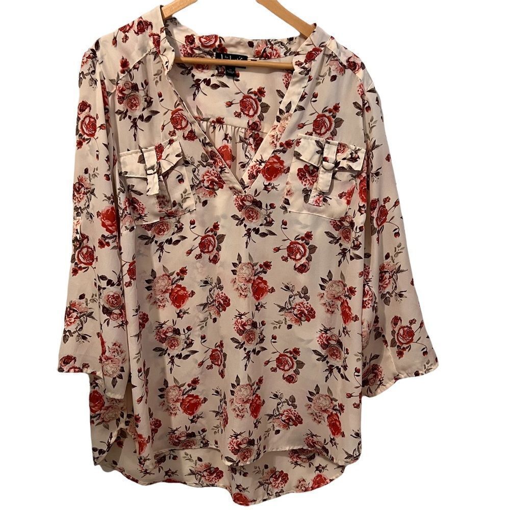 J for Justify Feminine Floral Blouse Size 1X